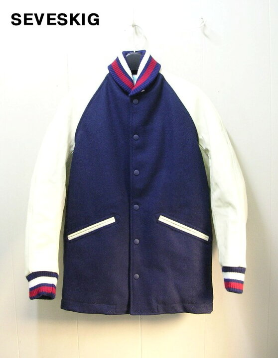 楽天市場】S【SEVESKIG STADIUM JACKET JK-SV-GA-1006 NAVY セヴシグ 