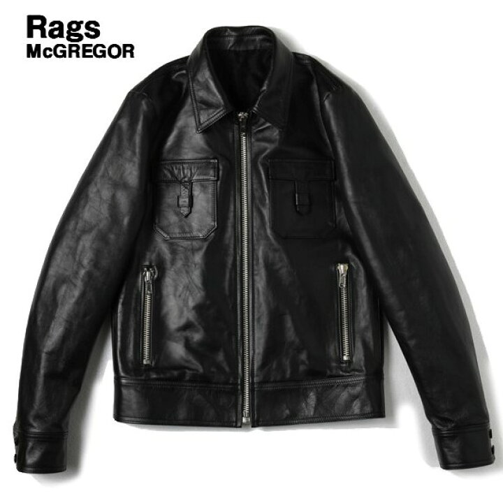 楽天市場】M【Rags McGREGOR FLAP POCKET LEATHER JACKET Black 