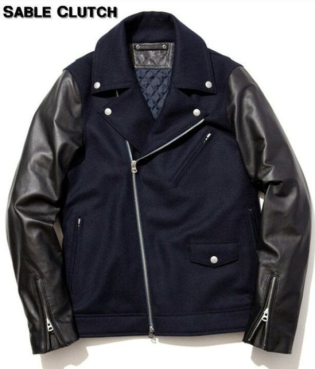 楽天市場】M【SABLE CLUTCH MELTON COMBI W RIDERS JACKET- Thinsulate 