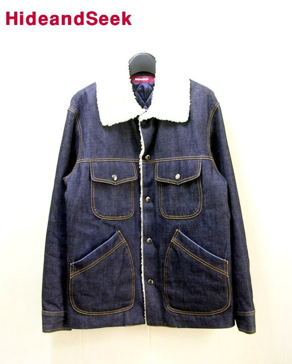 楽天市場】S【Hide and Seek DENIM BOA JACKET HJ-11019 ハイドアンド  