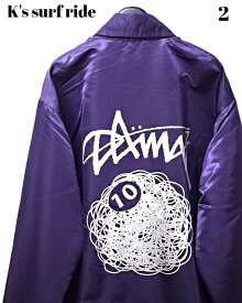 2【K's surf ride x DAMA SURFBORDS COACHES JACKET(W-Name Limited) PURPLE × SILVER ケーズ サーフライド x ダマ サーフボード コーチジャケット (ダブル ネーム リミテッド) パープル x シルバー】