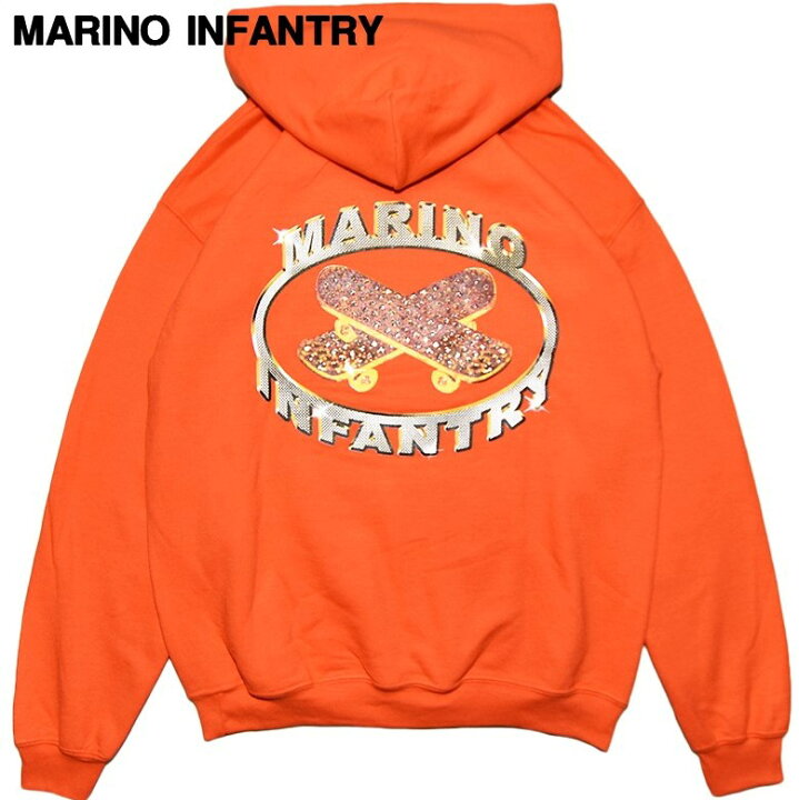 楽天市場】L【MARINO INFANTRY LOGO HOODIE ORENGE マリノインファン  