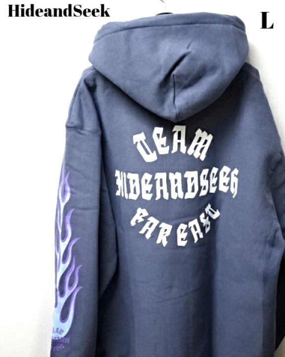 楽天市場】L【HIDEANDSEEK Flame Hooded Sweat Shirt ハイドアンド  