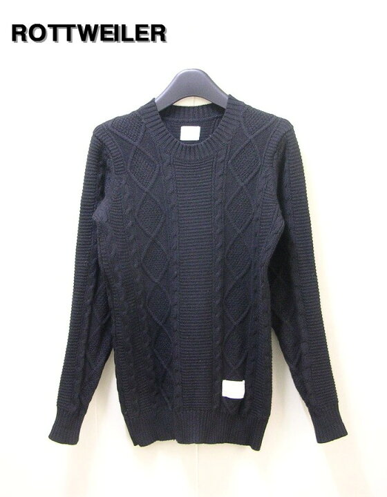 楽天市場】M【ROTTWEILER CABLE KNIT RW122-028 BLACK ロットワイラー 