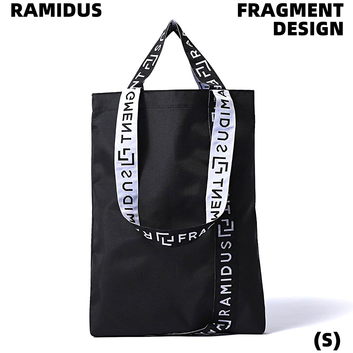 BLACK【FRAGMENT DESIGN X RAMIDUS RAMIDUS TOTE BAG (S) フラグメントデザイン X ラミダス トート バッグ バック 黒 ブラック メンズ レディース ユニセックス】