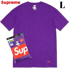L【Supreme Hanes Tagless Tees (2 Pack) Purple シュプリーム ヘインズ タグレス Tシャツ 2枚セット パープル】