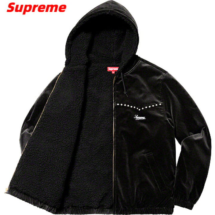 楽天市場】L【Supreme Studded Velvet Hooded Work Jacket Black 