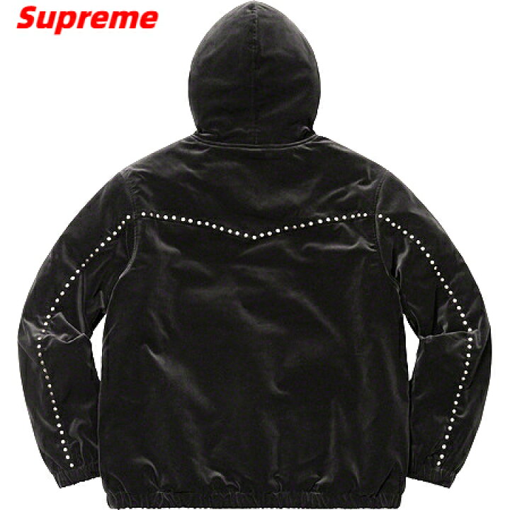 楽天市場】L【Supreme Studded Velvet Hooded Work Jacket Black 