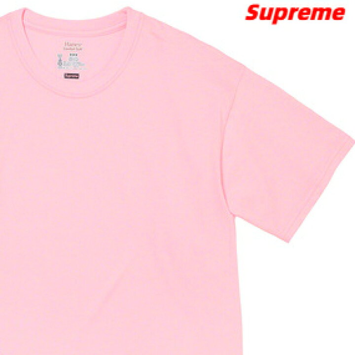楽天市場】XL (2 PACK)【Supreme x Hanes Tagless Tees Pink 
