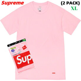 XL (2 PACK)【Supreme x Hanes Tagless Tees Pink シュプリーム x ヘインズ Tシャツ (2枚セット) ピンク 2021AW 2021FW】