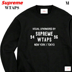 M【Supreme x WTAPS Crewneck BLACK シュプリーム x ダブルタップス クルーネック スウェット ブラック 2021AW 2021FW】