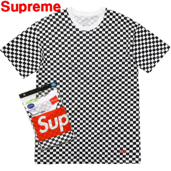 楽天市場】L【Supreme Hanes Checker Tagless T-Shirts シュプリーム 