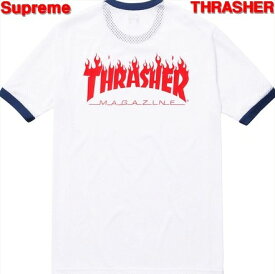 S【Supreme x Thrasher Mesh Crewneck White シュプリーム x スラッシャー メッシュTシャツ】