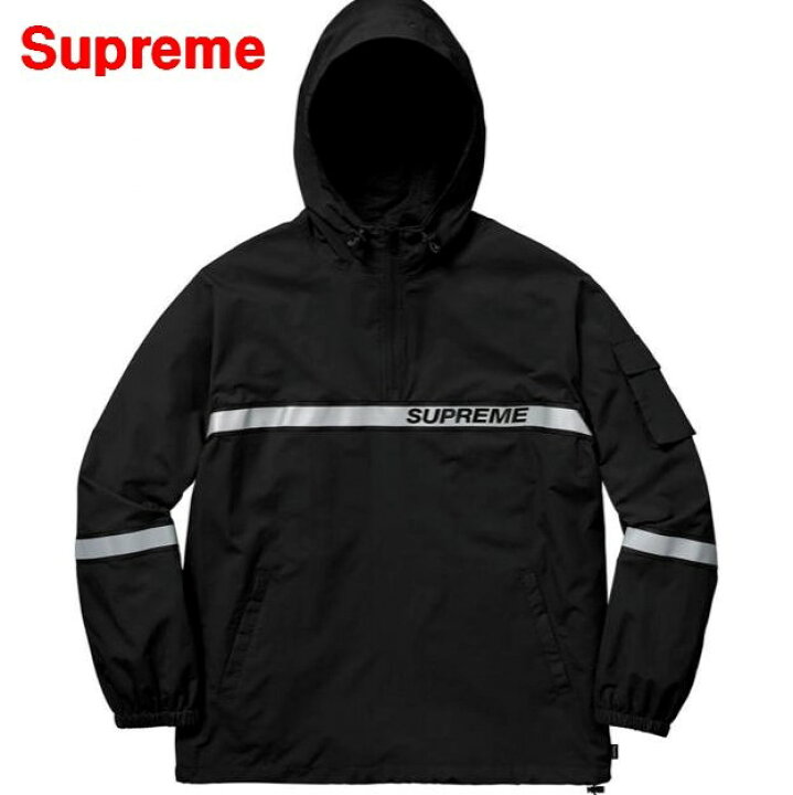 楽天市場】【Supreme Reflective Taping Hooded Pullover Black 18ss 