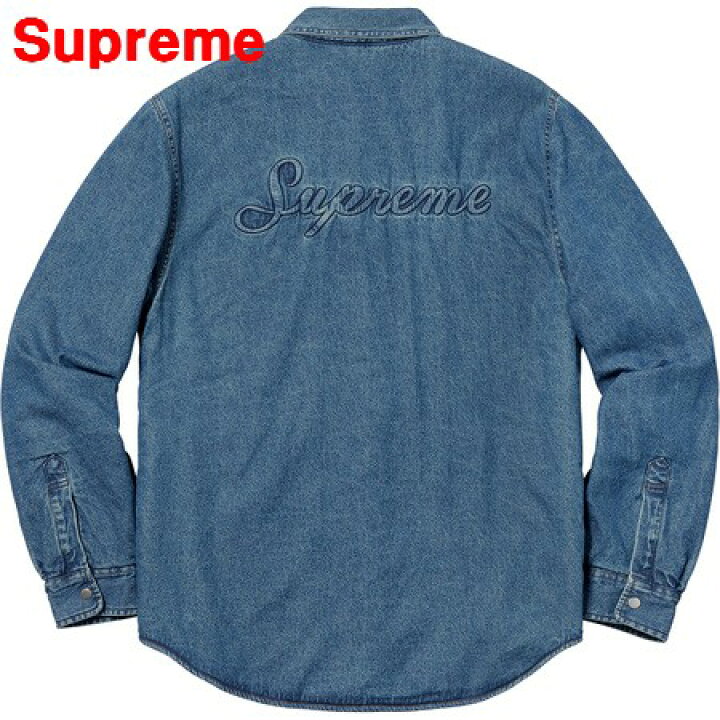 楽天市場】M【Supreme Sherpa Lined Denim Shirt Blue シュプリーム  