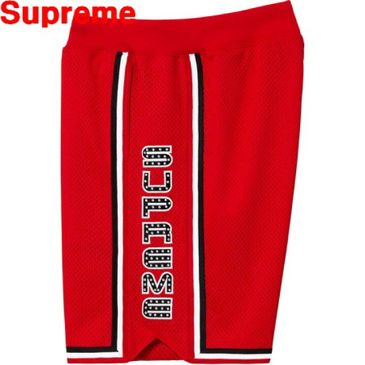 楽天市場】L【Supreme 19SS Rhinestone Basketball Short Red 