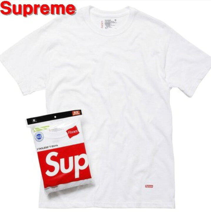 楽天市場】M White x 3枚セット【Supreme x Hanes Tagless T-Shirts (3 