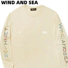 L【WIND AND SEA SOPHNET. × WDS (LINE STONE) L/S T-SHIRT / BEIGE (SPNT-03) WDS-SPNT-03 ソフネット X ウィンダンシー ロンTシャツ ラインストーン ベージュ メンズ レディース 男女兼用 ユニセックス】