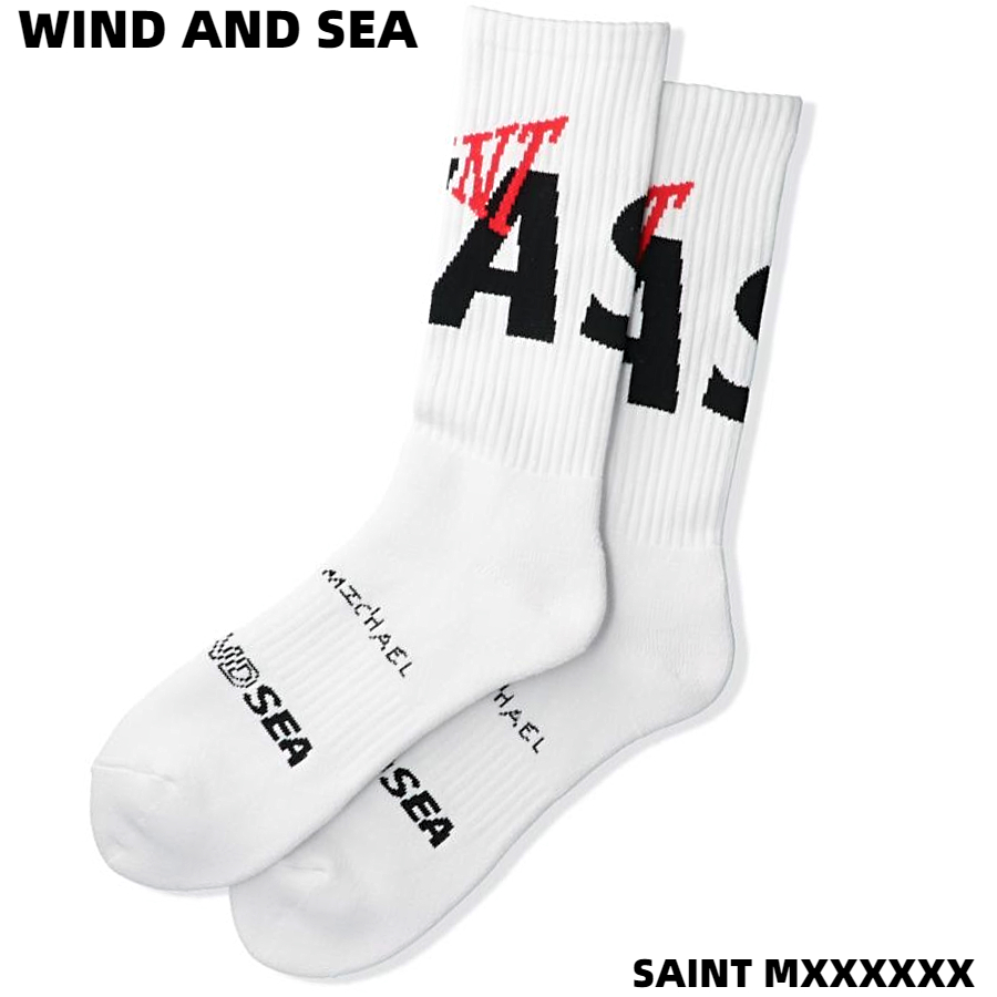 【WIND AND SEA STM X WS SOCKS / WHITE (SM-A21-0000-064) SAINT MXXXXXX SAINT  MICHAEL セントマイケル X ウィンダンシー ソックス 靴下 白 ホワイト】 | HEAVENS