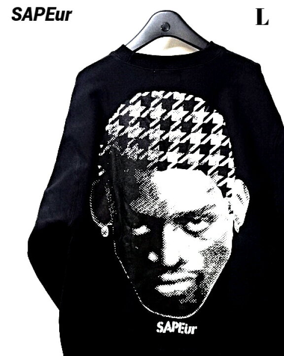 楽天市場】L【SAPEur 23ss HOUNDS TOOTH HEAD CREWSWEAT Black 
