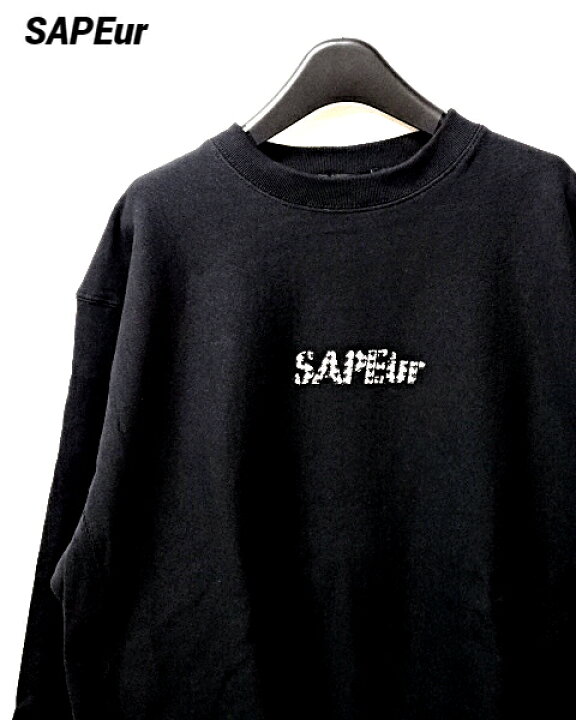 楽天市場】L【SAPEur 23ss HOUNDS TOOTH HEAD CREWSWEAT Black  