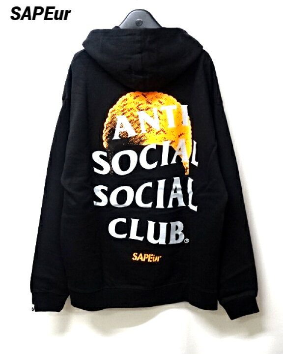 楽天市場】L【SAPEur ANTI SOCIAL SOCIAL CLUB HOODIE BLACK/ORENGE  