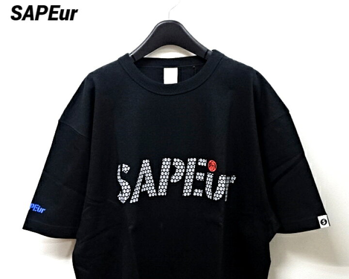 楽天市場】【SAPEur × MASATOSHI HAMADA 印鑑LOGO S/S TEE BLACK/BLUE  