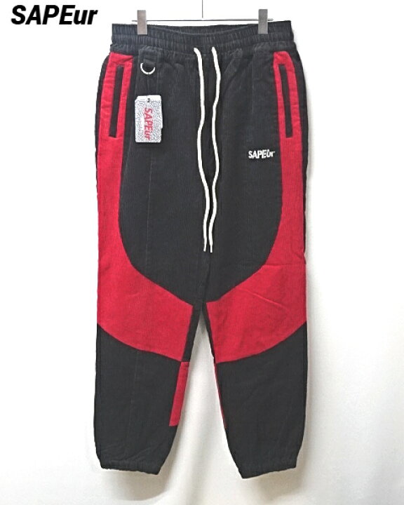 楽天市場】【SAPEur CORDUROY TRACK PANTS A0023-488 BLACK x RED 