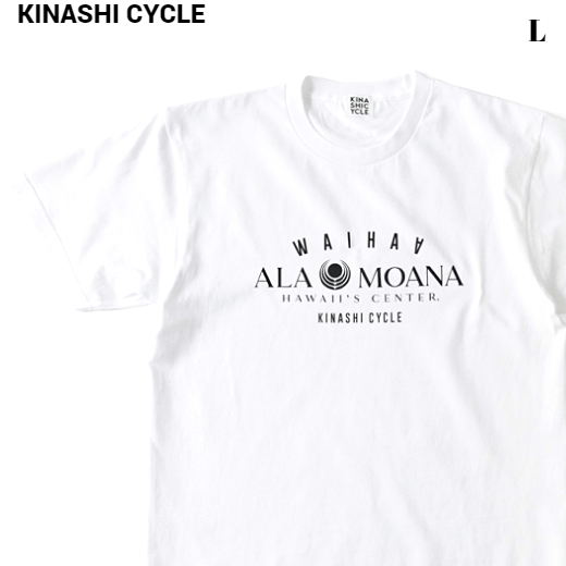 L【KINASHI CYCLE Tシャツ（ALAMOANA×木梨サイクル）WHITE アラモアナショッピングセンター コラボ キナシサイクル 白  ホワイト 木梨憲武】 | HEAVENS