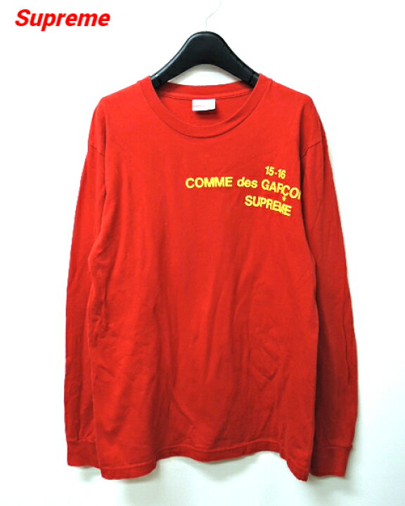 楽天市場】M【Supreme x COMME des GARCONS SHIRT L/S T-Shirt Red 