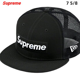 7 5/8 (60.6cm)【Supreme Box Logo Mesh Back New Era Black シュプリーム ボックスロゴ メッシュ バック ニューエラ キャップ ブラック 黒 2023SS】