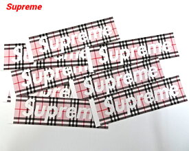 1枚【Supreme Burberry BOX LOGO Sticker PINKシュプリーム バーバリー ボックスロゴ ステッカー ピンク】