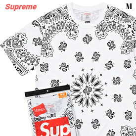 M 未開封【Supreme Hanes Bandana Tagless Tees (2 Pack) White シュプリーム ヘインズ バンダナ タグレス Tシャツ (2枚セット) ホワイト】