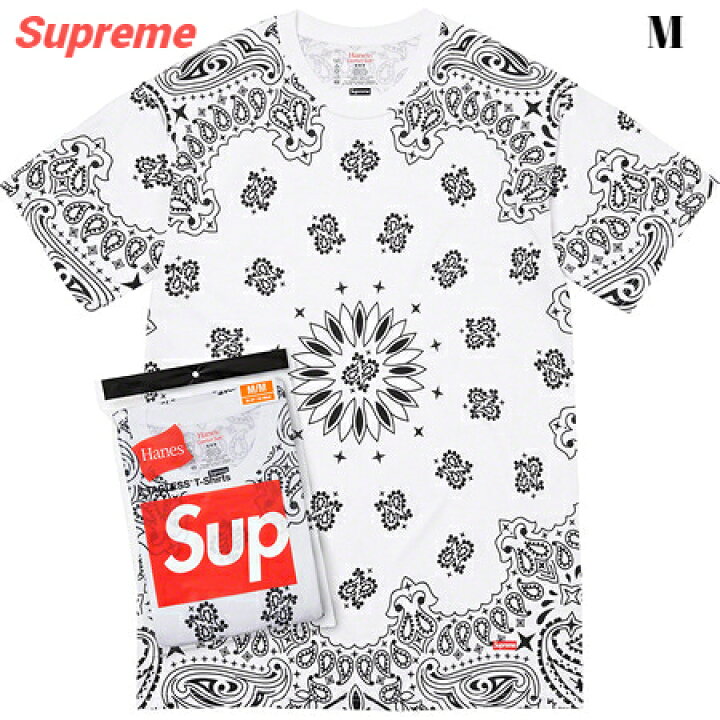 楽天市場】M 未開封【Supreme Hanes Bandana Tagless Tees (2 Pack 