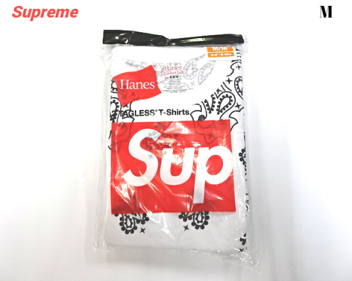 楽天市場】M 未開封【Supreme Hanes Bandana Tagless Tees (2 Pack