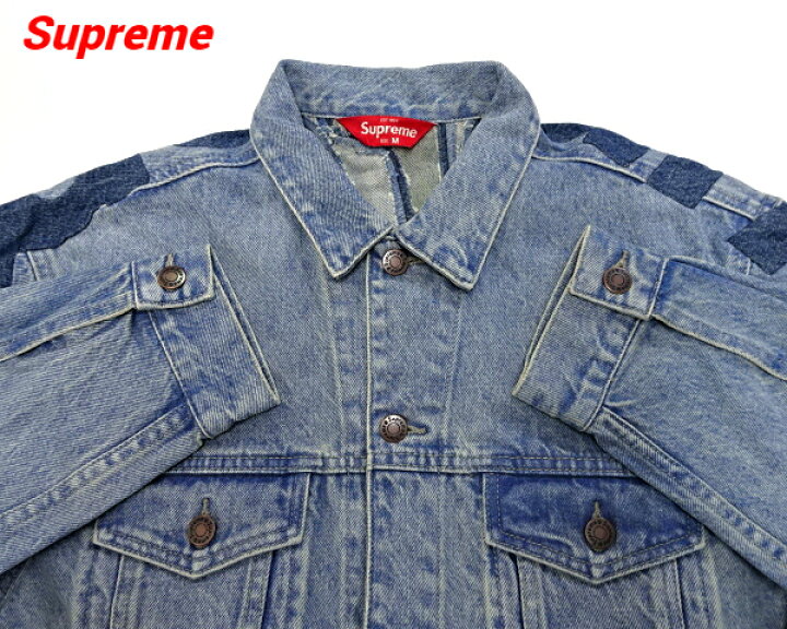 楽天市場】M【Supreme 22ss Inset Logo Denim Trucker Jacket Washed  