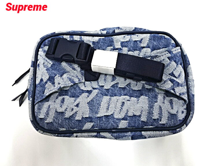楽天市場】【Supreme Fat Tip Jacquard Denim Waist Bag Blue 
