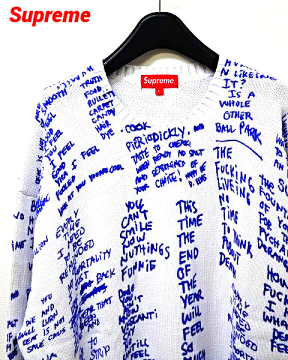 楽天市場】L【Supreme Gonz Poems Sweater White シュプリーム 