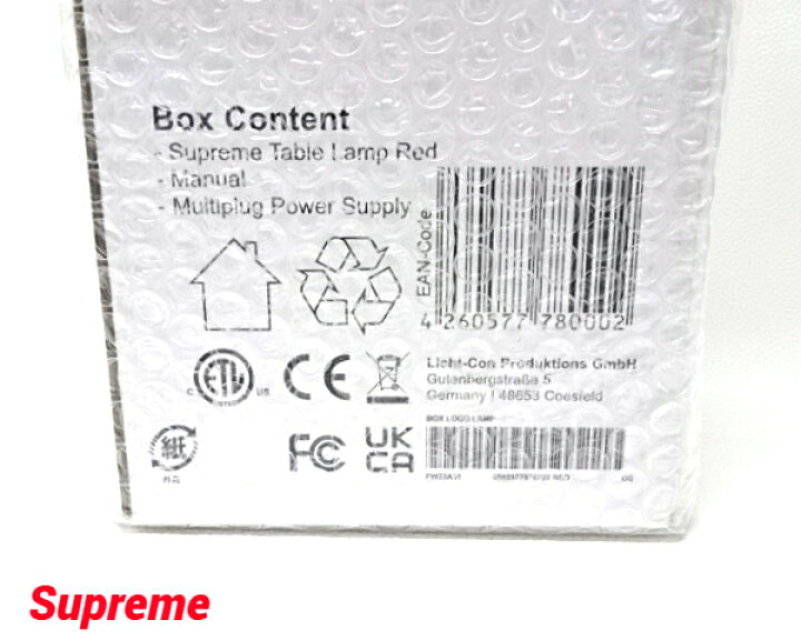 楽天市場】【Supreme 23FW Box Logo Lamp Red シュプリーム ボックス 