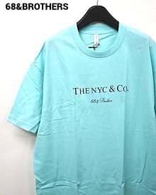【68&BROTHERS Print Tee 'The NYC & Co' Aqua シックスティエイトアンドブラザーズ Tシャツ アクア ティファニーカラー メンズ レディース ユニセックス】