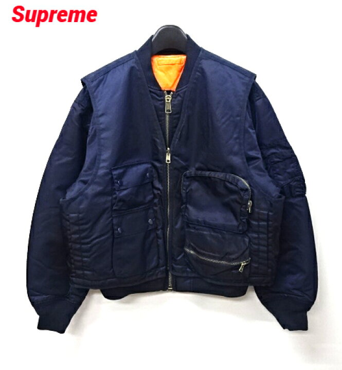 楽天市場】【Supreme 2-in-1 MA-1 + Vest Navy 24ss シュプリーム MA-1  
