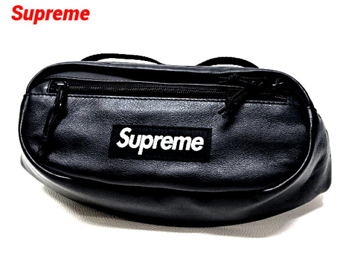 楽天市場】【Supreme Leather Waist Bag Black シュプリーム レザー  