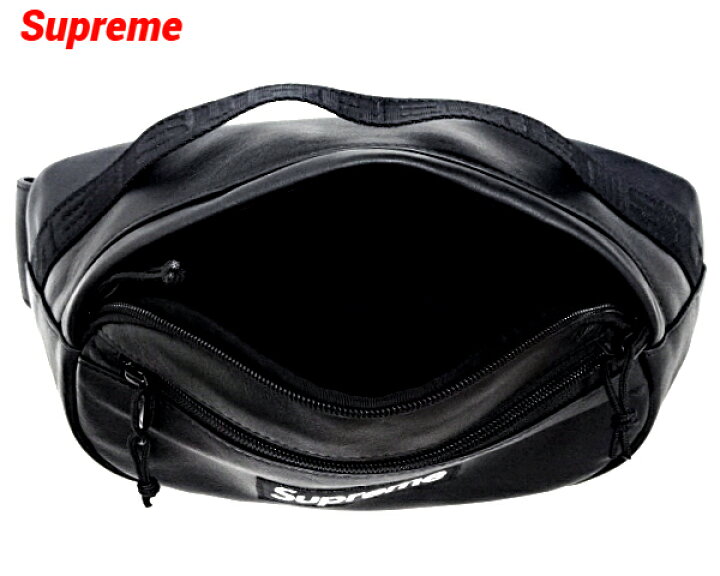 楽天市場】【Supreme Leather Waist Bag Black シュプリーム レザー  