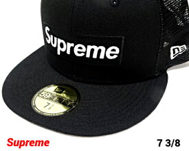 7 3/8 (58.7cm) 未使用【Supreme Box Logo Mesh Back New Era Black シュプリーム ボックスロゴ メッシュ バック ニューエラ キャップ 23SS】