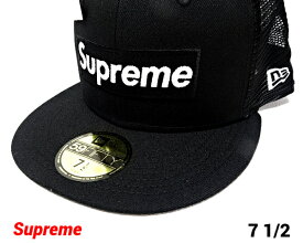 7 1/2 (59.6cm) 未使用【Supreme Box Logo Mesh Back New Era Black シュプリーム ボックスロゴ メッシュ バック ニューエラ キャップ 23SS】