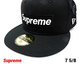 7 5/8 (60.6cm)【Supreme Box Logo Mesh Back New Era Black シュプリーム ボックスロゴ メッシュ バック ニューエラ キャップ ブラック 黒 2022SS】