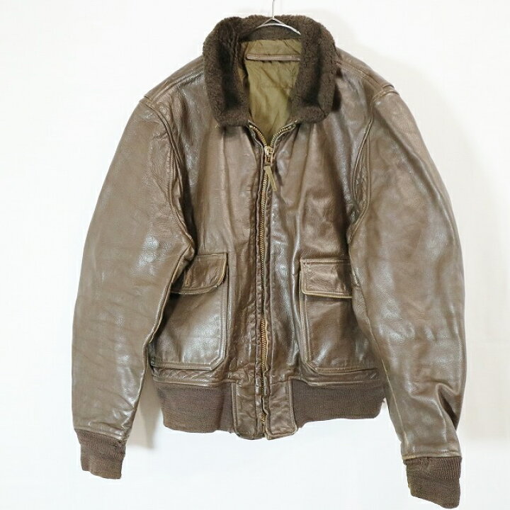 楽天市場】70s 米軍 実物 U.S.NAVY レザー G-1 フライトジャケット 