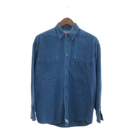 Levi's リーバイス 長袖 デニムシャツ アメカジ カジュアル ブルー (メンズ L) 中古 古着 p5721