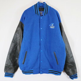 90年代 DESIGN VARSITY JACKETS ANTOLIN MISSOURI バーシティ スタジアムジャケット 防寒 刺しゅう 企業 ブルー (メンズ 3XL) 中古 古着 N6285