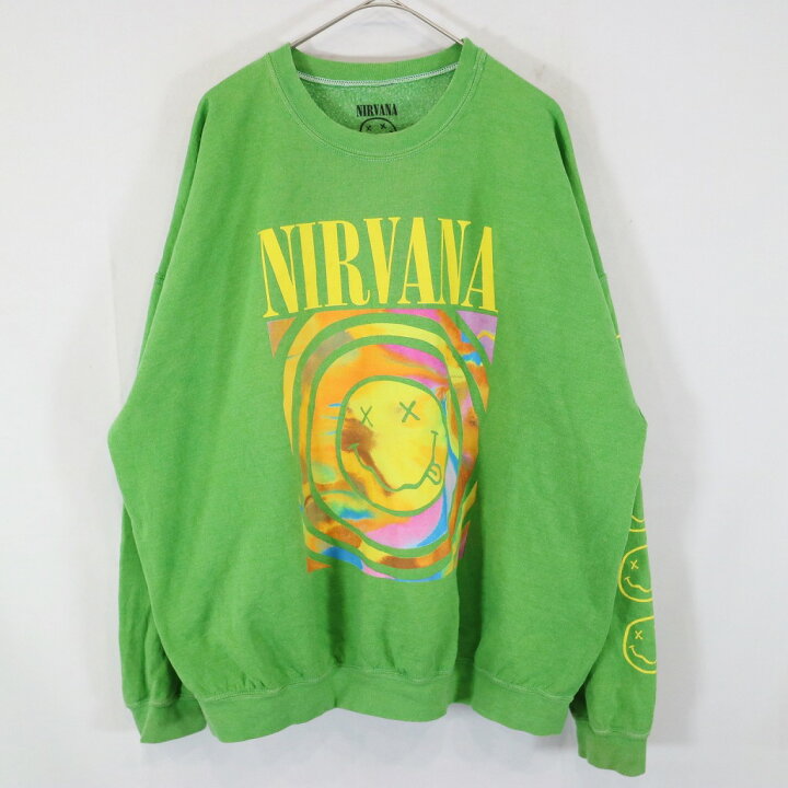楽天市場】NIRVANA ニルヴァーナ スウェット クルーネック 袖プリント  